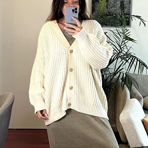 Jenni Kayne Ivory Button-Up Cardigan